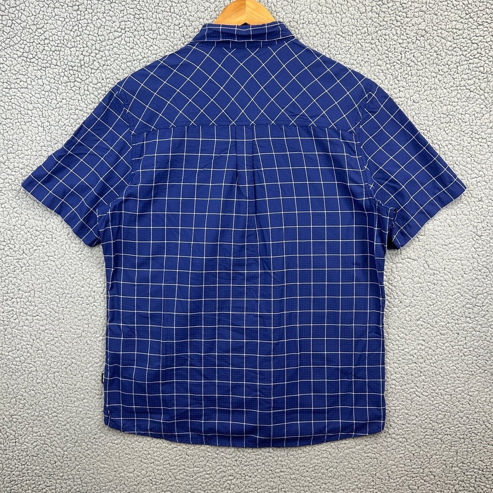 Rohan Casual Button-Down Shirt Men's Blue M Grid Short Sleeve - Picture 4 of 6